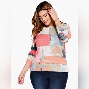 NIC+ZOE Printed Geo Sweater